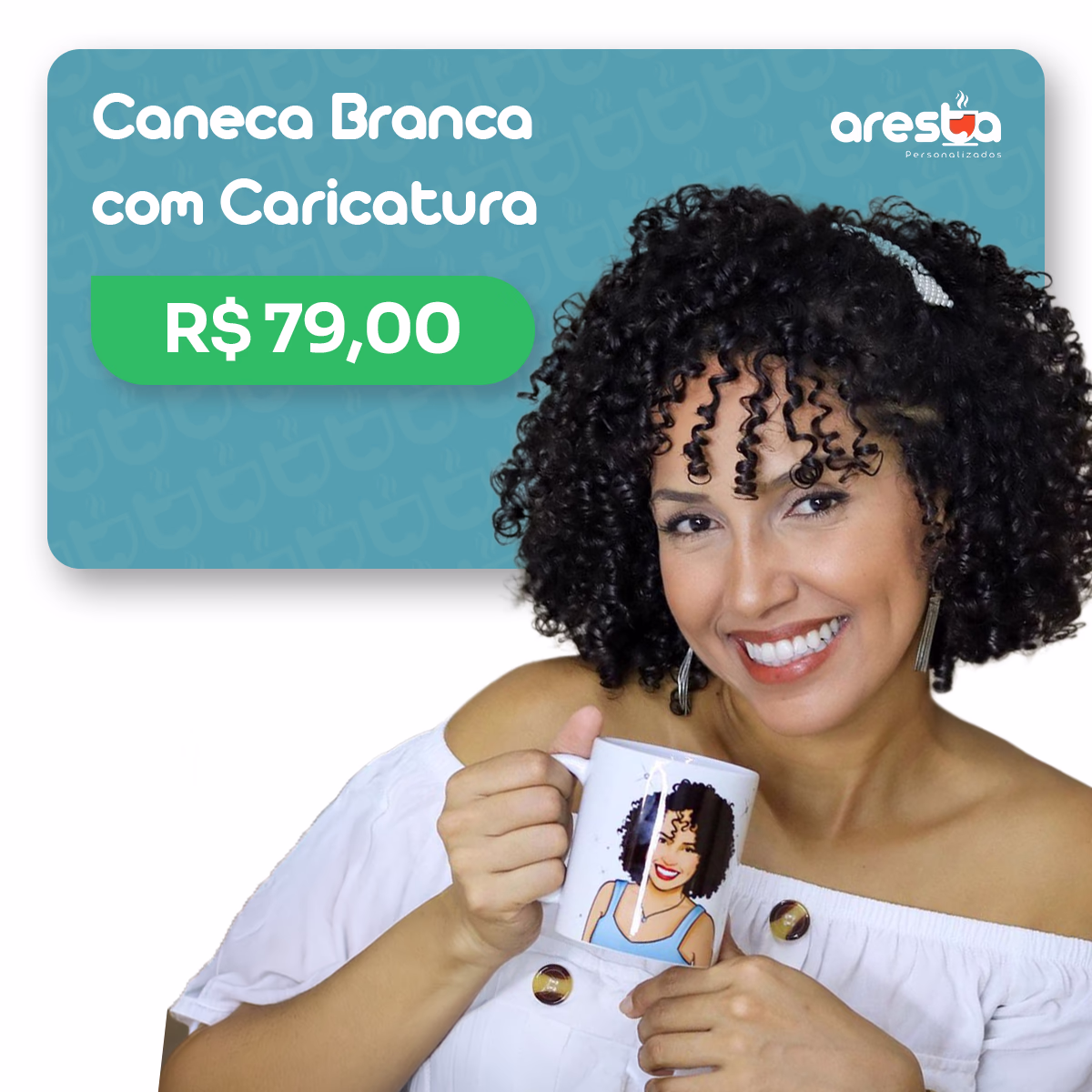 Caneca Branca com caricatura R$79