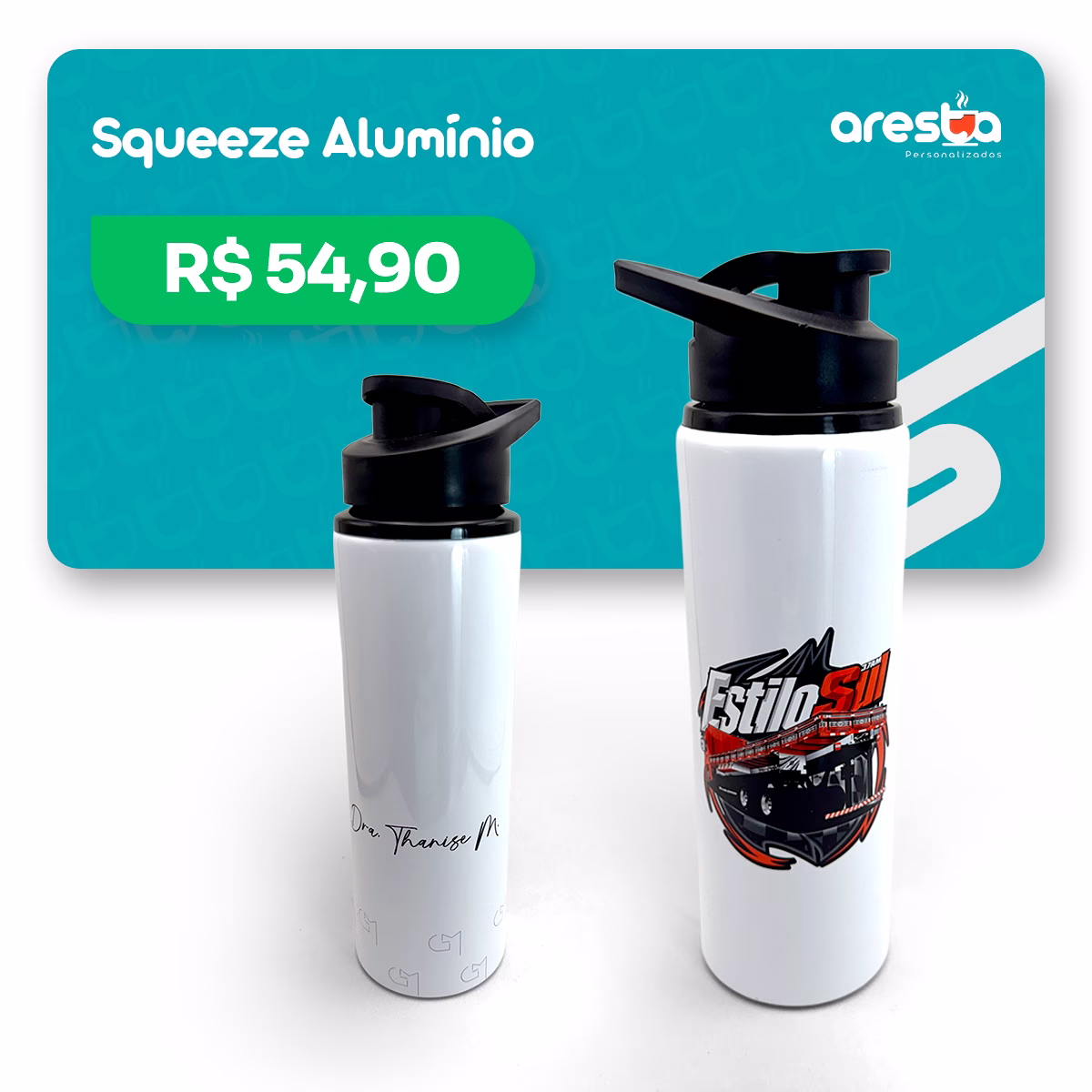 Squeeze alumínio 750ml branco personalizado