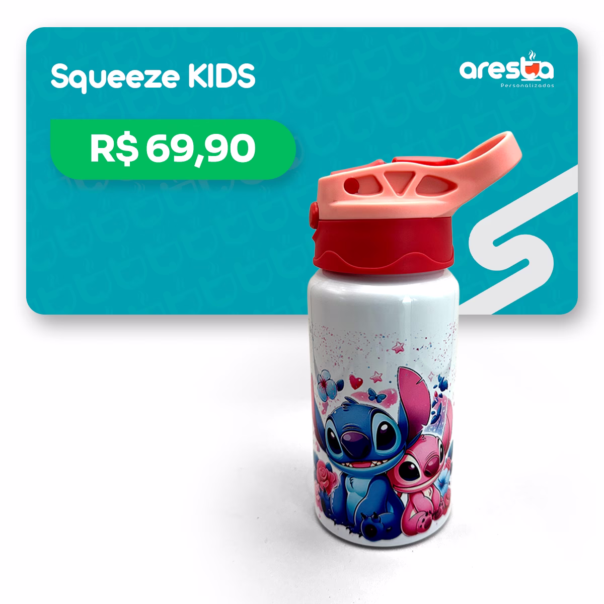 Squeeze kids alumínio branco personalizado